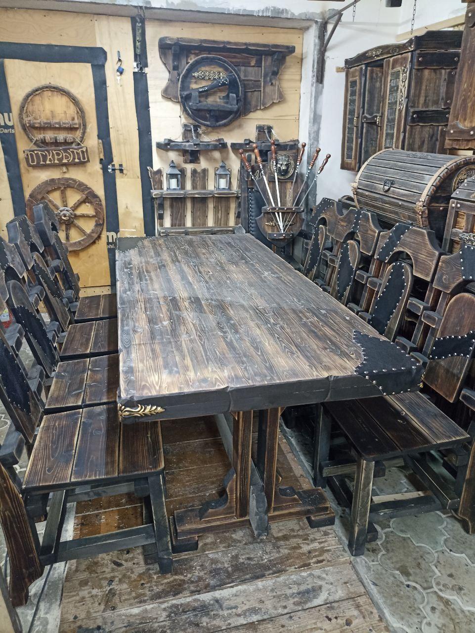 Обеденная группа на 8 персон без обивки